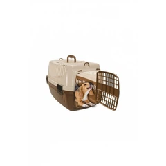 Кошик для перенесення для котів IRAK PLASTIK РТ-100 30х48х32 см, бежевий