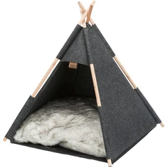 Лежак м'яке місце вігвам "Cave Tipi" Trixie 55см × 65см × 55см нековзне дно антрацит (TX-36275)