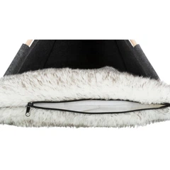 Лежак м'яке місце вігвам "Cave Tipi" Trixie 55см × 65см × 55см нековзне дно антрацит (TX-36275)