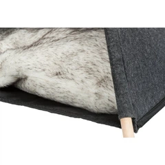 Лежак м'яке місце вігвам "Cave Tipi" Trixie 55см × 65см × 55см нековзне дно антрацит (TX-36275)