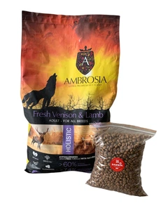 Ambrosia Grain Free Dog Adult Fresh Venison & Lamb - Сухий беззерновий корм зі свіжою олениною та ягням для дорослих собак
