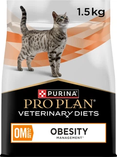 Сухий дієтичний корм Purina Pro Plan для дорослих котів для зниження надмірної маси тіла VETERINARY DIETS OM Obesity Management St/Ox з куркою 1.5 кг (7613035159211)