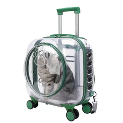 CosmoPet Візок переноска з телескопічною ручкою на колесах 4 штуки для тварин котів собак вагою до 6 кг 40х40х22 см (481206-Prob) Зелена