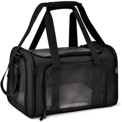 Переноска сумка для котів та собак з ілюмінатором 42x28x28 см CosmoPet CP-47 Black