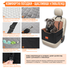 Без бренда Крісло-Лежанка Для Собак 2в1 NEWPET Premium В Машину З Ремінним Кріпленням Металевим Карабіном Та М’якою Анатомічною Подушкою 47х47х45 См