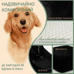 Без бренда Велике Автокрісло для Собак NEWPET Premium 50x50x50 см Лежанка Переноска для Транспортування Вихованця Малих і Середніх Порід з Ременем і Карабіном Чорне