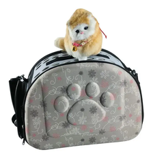 Style Pets Сумка переноска для тварин котів собак з вентиляцією підстилкою ременем для перенесення 42x28x30 см (477702-Prob) Сіра