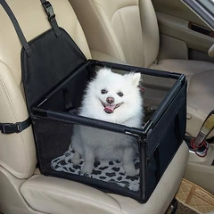 Сумка для тварин в авто Lesko SY-2022-0628 Black з ремінцем безпеки карабіном водонепроникна