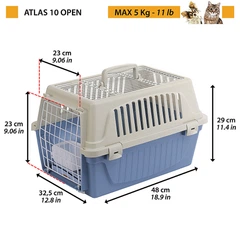 Переноска для котів та собак Ferplast Atlas Open 10 32.5х48х29 см до 5 кг Чорна (73015099)