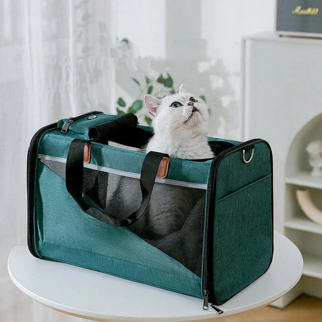 Сумка-переноска для котів та собак CosmoPet CP-41 44х30х35 см Зелений