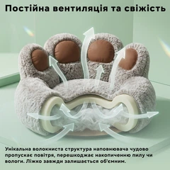 Лежанка для котів та собак Inspire Лапа Ведмедя 60 см Grey-Brown (bears-brown-grey)