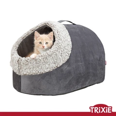 Лежак-печера для тварин Trixie "Calida" з тепловідбиваючою вставкою, 50х30х35см, сірий/біло-чорний (TX-384007) 4011905626987