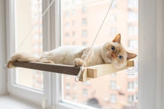 PetJoy Лежаки Pet Joy Гамак white+beige на вікно для кота 1 шт (wwhite1beige)