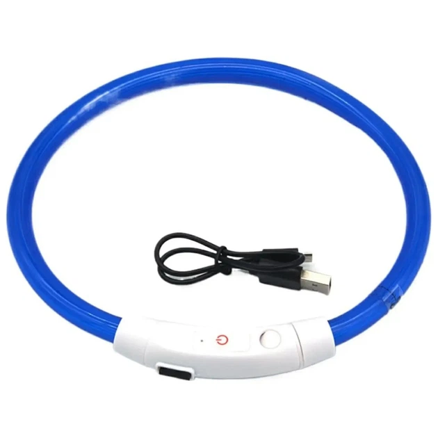 Supretto Світлодіодний LED нашийник для собак із зарядкою USB, синій