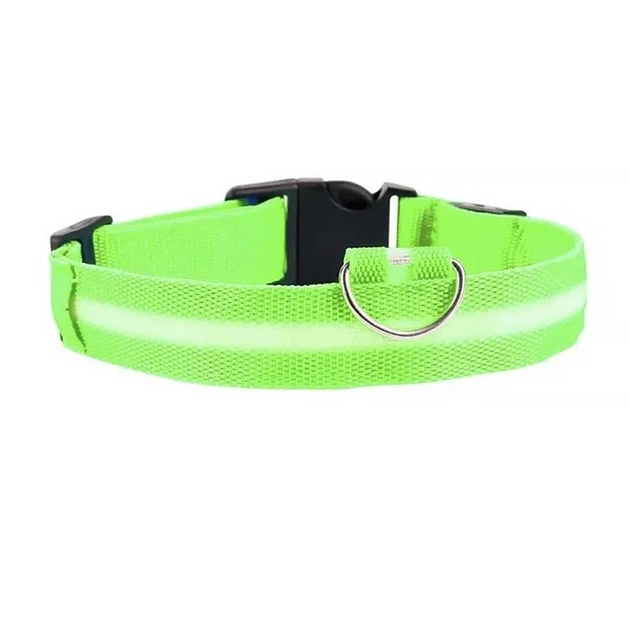 Світлодіодний Lesko Green XL LED нашийник USB світиться для собак та котів