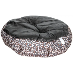 Лежак для котів собак Lesko SY-2022-1208-97 Leopard L круглий