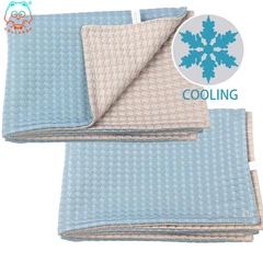 Охолоджуюча пелюшка для собак COLLABOR Summer cooling mat-stock Blue&Beige, 70х100 см