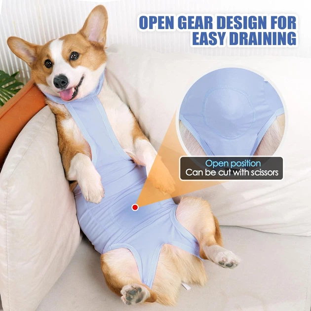 Дихаюча попона для собак Derby Breathable Pet Recovery Suite, Blue, S