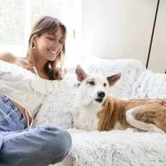 Лежанка для собак Outward Hound Best Friends Donut Shag Blanket Shag, сірий, 101 х 76 см