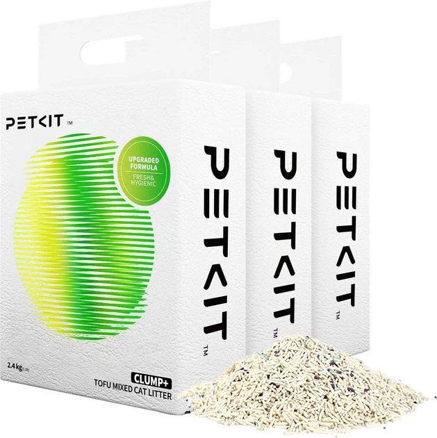 Котячий наповнювач Petkit Clump+ Tofu Mixed 2.4 кг x 3 шт. (6973293804997)