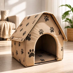 Без бренда Будиночок Portable Dog House складний для собак і котів 45х41х45 см бежевий