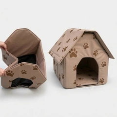 Без бренда Будиночок Portable Dog House складний для собак і котів 45х41х45 см бежевий