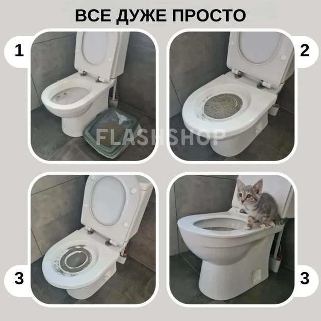 Без бренду Система привчання кішок до унітазу Citi Kitty Cat Toilet Training, туалет для кота (білий)