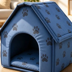 Без бренда Будиночок Portable Dog House складний для собак і котів 45х41х45 см синій