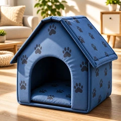 Без бренда Будиночок Portable Dog House складний для собак і котів 45х41х45 см синій
