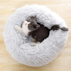 Без бренду Спальне місце для тварин Pet Sleeping Bag затишна кругла лежанка 44 см для котів і собак антистрес ефект