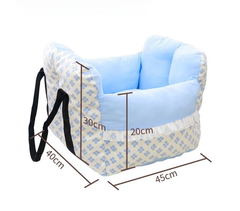 Solve Автомобільна лежанка-переноска 45×40×35 см для собак і котів — автокрісло для улюбленця на переднє сидіння, синя KT8004901