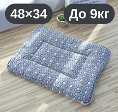 Solve М’який плюшевий килимок-лежанка для котів та собак сірий з зірочками, теплий двосторонній матрацик, 48×34, до 9 кг, KT8001142