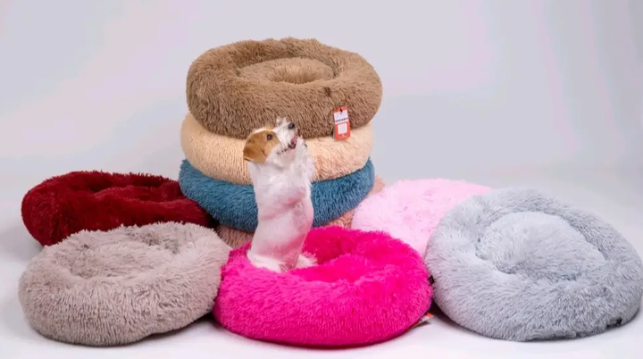 Лежак для котів та собак Happy Peppy Fluffy 40х40 см Сірий
