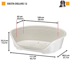 Пластиковий лежак для собак та кішок Ferplast Siesta Deluxe 12 Nero