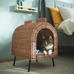 Ikea Котячий будиночок з ротангу на ногах ІКЕА UTSÅDD 905.708.83, 53х42х36 см