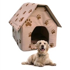 Без бренду М'який переносний будиночок для собак Portable Dog House Бежевий