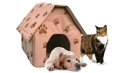 Без бренду М'який переносний будиночок для собак Portable Dog House Бежевий