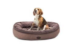 Овальний Лежак Harley and Cho Donut Soft Touch Brown L 100х70х21 cm Коричневий для собак (3102864)