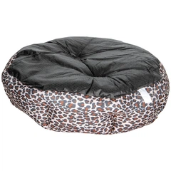 Лежак для котів собак Lesko SY-2022-1208-97 Leopard L круглий
