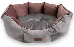 Без бренда Велюрова лежанка для собаки Wooki Queen Velour сіра 70х65см