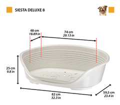 Пластиковий лежак для собак та котів Ferplast Siesta Deluxe 8 сірий 82х59.5х25 см 70208947