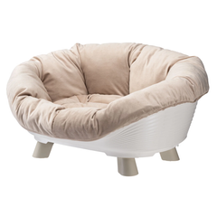 Лежанка для собак та кішок Ferplast Sofà Throne 6 73х55х32 см Білий з бежевим (70156011)