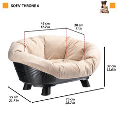 Лежанка для собак та кішок Ferplast Sofà Throne 6 73х55х32 см Білий з бежевим (70156011)
