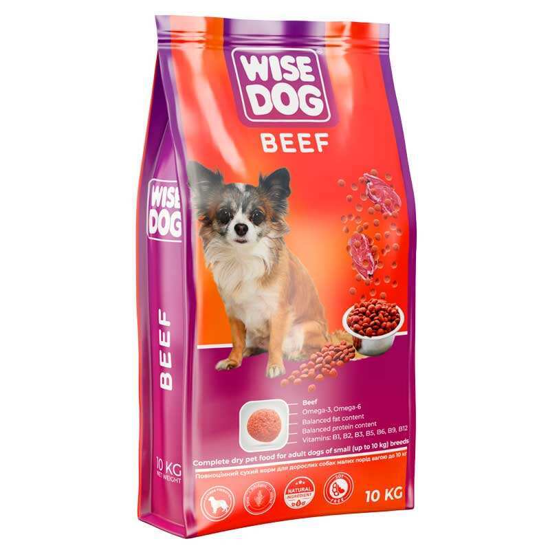 Wise Dog Beef - Сухий повноцінний корм з яловичиною для дорослих собак малих порід