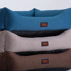 Лежак для собак та котів Happy Peppy Sofa Рогожка 45х30 см Бежевий