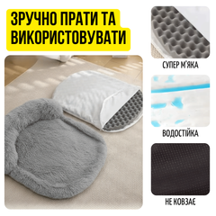 Без бренда Лежанка для Собаки 100×75 см з Бортиком Сіра Пухнаста Лежанка для Середніх Порід Знімний Чохол на Застібці-блискавці Zmaker
