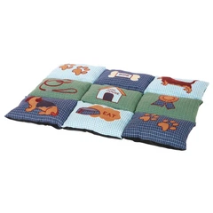 Лежак для собак Trixie Patchwork синій зелений мікрофібра 80 х 55 см (MLZ7379)