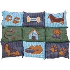 Лежак для собак Trixie Patchwork синій зелений мікрофібра 80 х 55 см (MLZ7379)