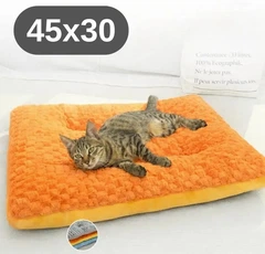 Solve Лежак для тварин 45×30 см помаранчевий — м'який килимок плюшевий, щільний і теплий KT8002101