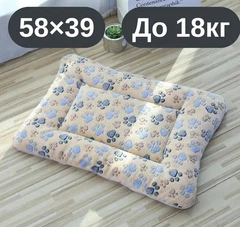 Solve М’який плюшевий килимок-лежанка для котів та собак коричневий з лапками, теплий двосторонній матрацик, 58×39, до 18 кг, KT8001173